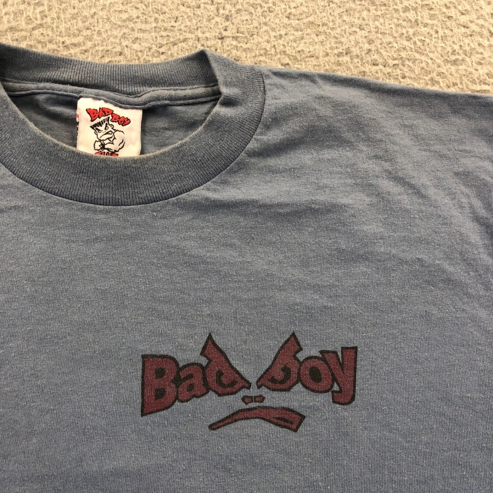 VTG Bad Boys Club Shirt Mens L Blue Stay Harder Go Deeper Last Longer 90s USA - Picture 3 of 13